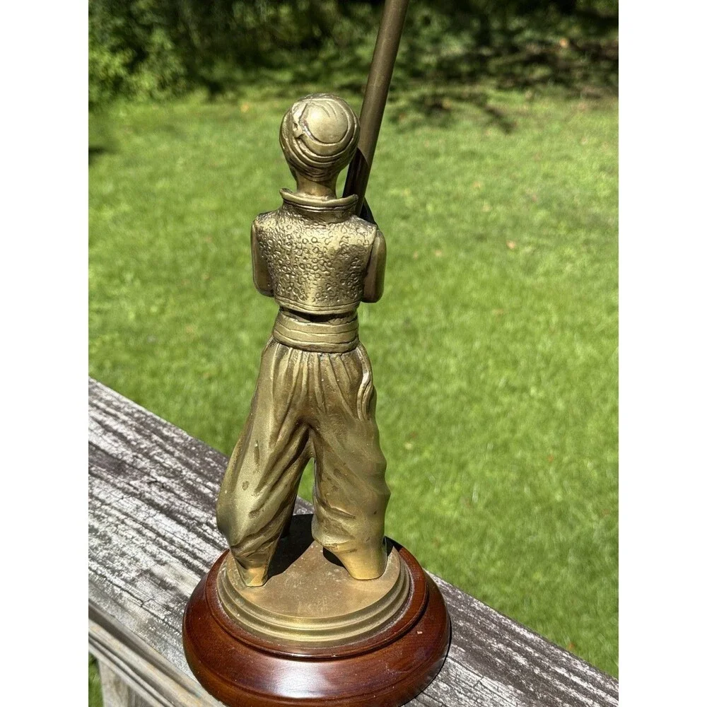 Rare Vintage BOMBAY Company Solid Brass Genie Arab Arabian Nights Table Lamp
